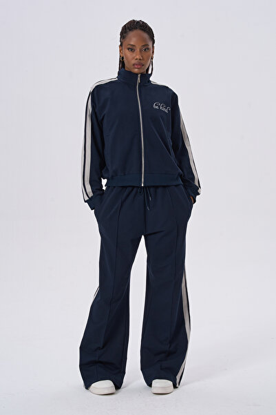 HANIQA Retro Striped Tracksuit Set