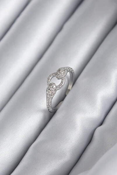 Marsilyan Nvdn- İetaks ™   Brass Silver Color Zircon Stone Snake Model Women'...