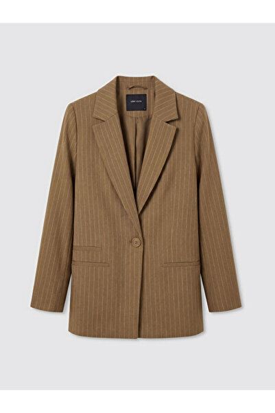 LC Waikiki Rmz Gi̇yi̇m Farkiyla Striped Linen Blend Women's Blazer Jacket