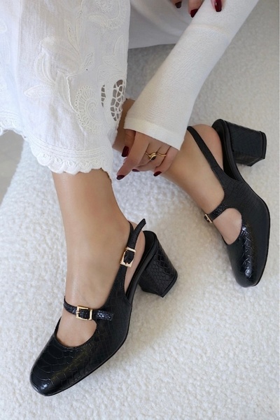 POLKA STORE Coco Women's Mary Jane Vintage Short Block Heeled Shoes with Safe...