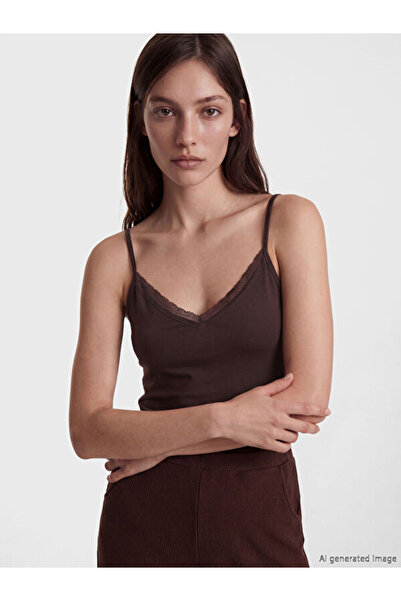 LC Waikiki Rmz Gi̇yi̇m Farkiyla V Dikim Lace Detailed Rope Strap Women's Unde...