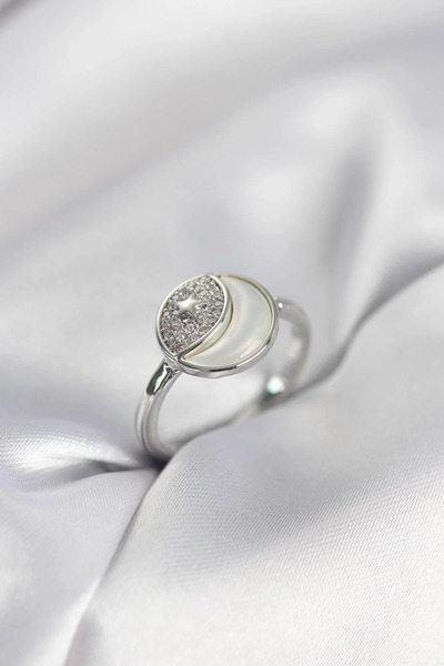 Marsilyan Nvdn- İetaks ™   Moon Star Model Silver Color Zircon Stone Women's ...