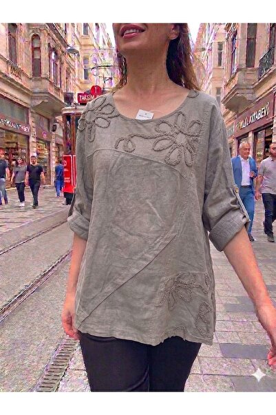 AYASOFYA OTANTIK Women's Italian Mink Floral Embroidered Oversized Loose 100%...