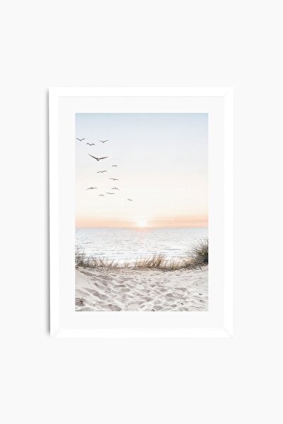 Raven Art Studio Coastal Sunset (Vertical) Painting + Frame