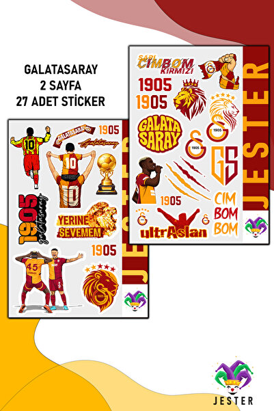 Jester 2 Sayfa Galatasaray Sticker, Çıkartma, Günlük, Ajanda, Planlayıcı, Bul...