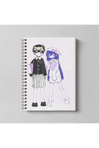 nihonwosekai Omori Anime A4, 60 de coli, fără margini, cu imprimeu cu personaje