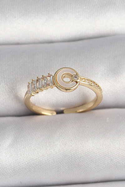 Marsilyan Nvdn- İetaks ™   Brass Gold Color Zircon Stone Adjustable Women's R...