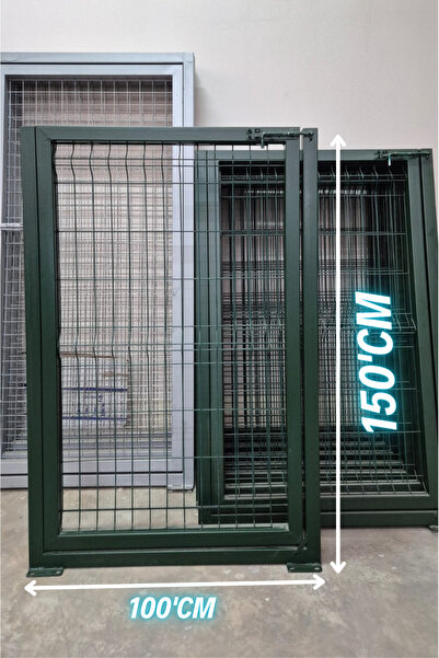 handanca Bahçe Kapısı - Panel Çit Tel Kapısı - Kanatlı Kapı Yeşil (-150CM YÜK...