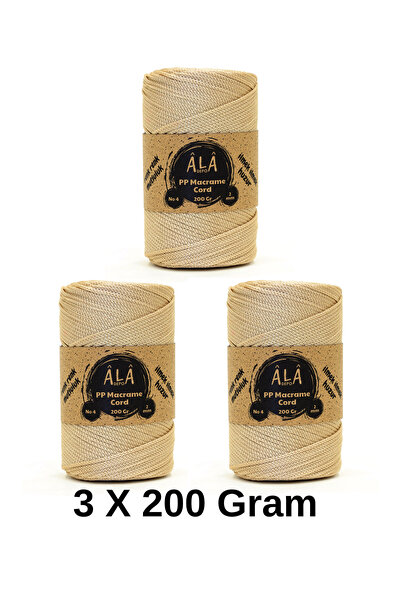 aladepo 2 mm - 200 Gr Polyester (Pp) Macrame Cord 230 Mt Polyester Macrame Co...