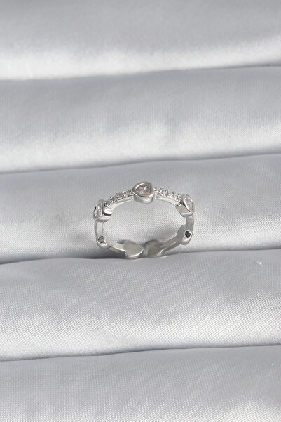 Marsilyan Nvdn- İetaks ™   Brass Silver Color Heart Model Zircon Stone Detail...