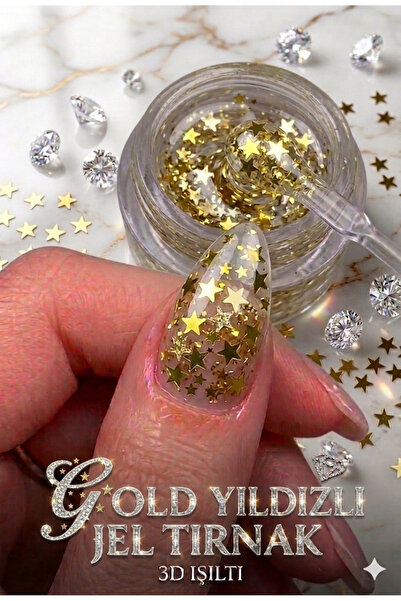 hbtasarim Gold yıldızlı kalıcı oje uv led 💅 5ml🌟💫jel tırnak
