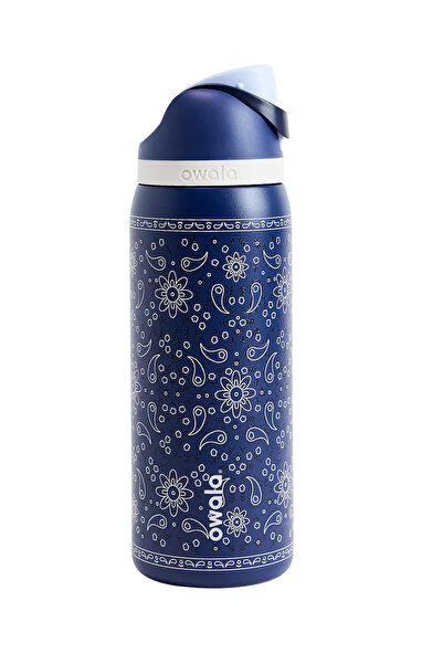 Alvora ترموس أولا 32 أونصة (946 مل) من الفولاذ المقاوم للصدأ ذو طبقتين بنمط ف...