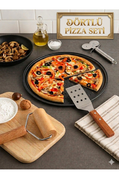 Razmo مجموعة احترافية مكونة من 4 قطع لتحضير وطهي البيتزا
