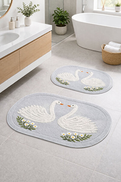 Nihai Ev Ψηφιακό αντιολισθητικό χαλάκι μπάνιου με σχέδιο κύκνου που πλένεται,...