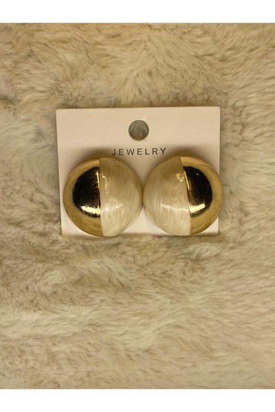 JEWELRY أقراط بتصميم أنيق مرصعة بالذهب ومزينة باللؤلؤ