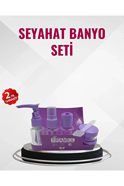 Epilons Seyahat Boy Banyo Seti 5’li Mini Şişe Ve Krem Kutusu Çantalı