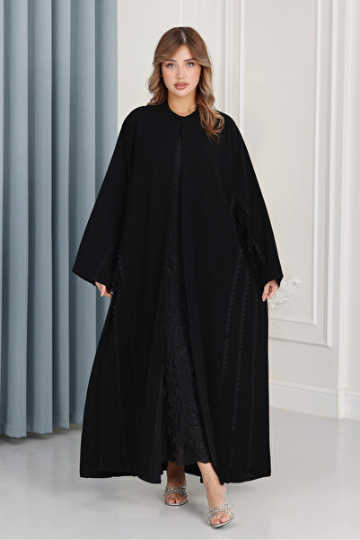 Nasnasa Abayat Indonesian Barbie Abaya with Modern Embellishment Lines