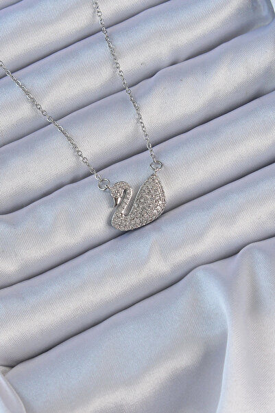 online kapsulavm avm alışveriş 316L Steel Chain Silver Color Zircon Stone Swa...