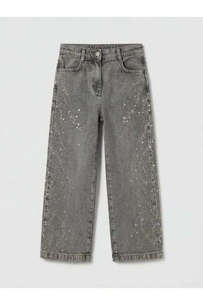 LC Waikiki Pantaloni de blugi pentru fete LCW Kids, cu broderie cu pietre