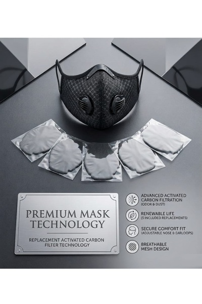 Smart قناع واقي شبكي بفلتر كربون للأتربة والروائح والتلوث-هيكل قابل للغسل مع ...