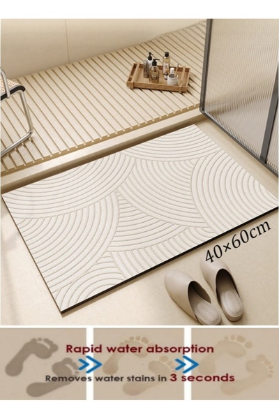 Generic Bath Mat Super Absorbent Diatom Mud Bathroom Mat Non-Slip Quick Dry T...