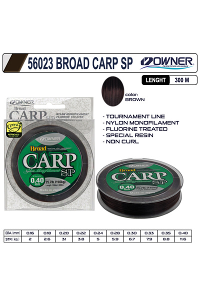 Owner 56023 0Broad Carp Sp 300m Brown Fishing Line