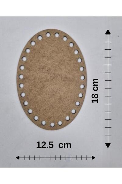Mu Art Ahşap Ahşap 18x12,5 Cm 1 Ad Oval Tepsi Örgü Plakası Supla Delikli Altl...