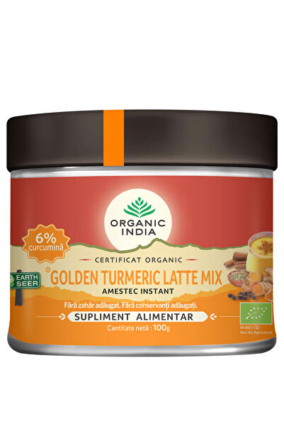 Organic India Golden Turmeric Latte Mix, Instant Mix with 6% Organic Curcumin...