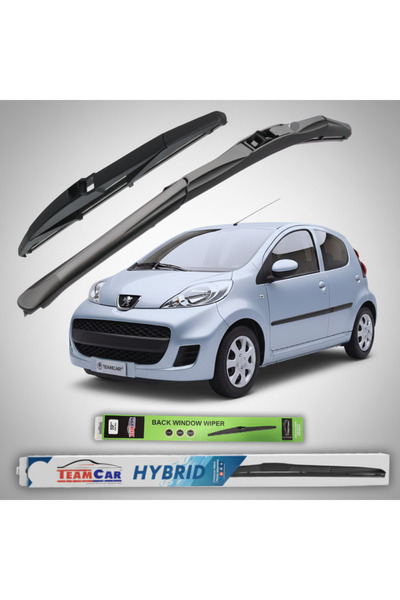 TEAMCAR Peugeot 107 5-door Facelift (2009–2012) Wiper Blades | Full Set – Tea...