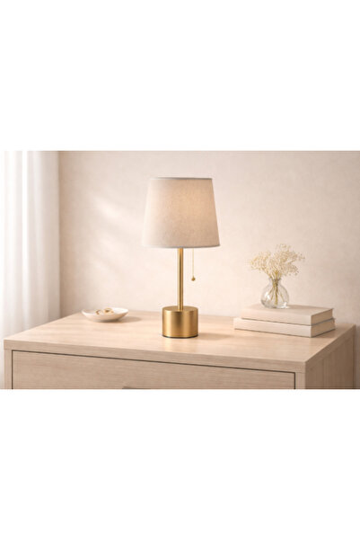 Palma homez Modern Table Lamp with Metal Base - Brown Color