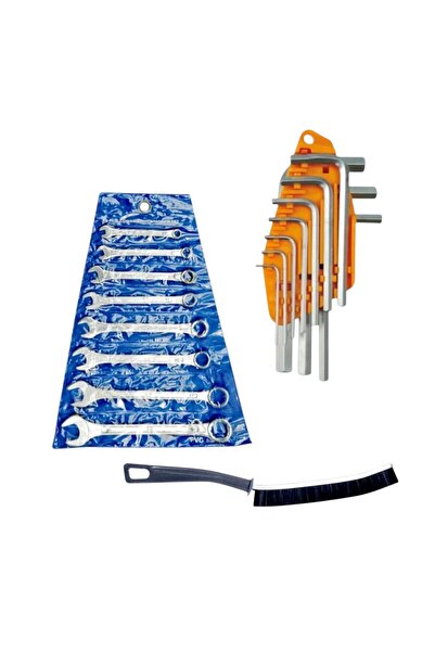 Universal Set of 10 hexagon keys 1.5-10 mm, chrome vanadium, with Set of 8 co...