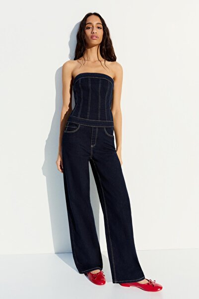 Bershka Uzun denim tulum