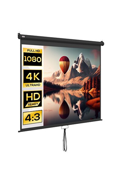 OEM 4K HD Re-Bloom Projection Screen, Adjustable, 100 inch, Fabric/Metal, Whi...
