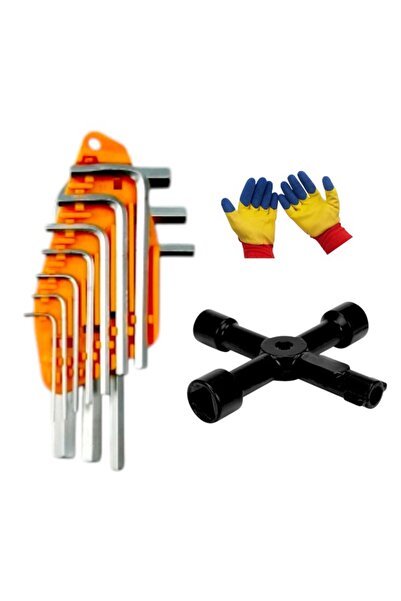 Universal Set of 10 hex keys 1.5-10 mm, with multifunctional key, 4 in 1 for ...