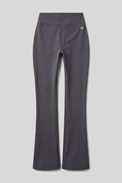 TOMMY LIFE Dark Gray Flexible High Waist Sports Women's Spanish Leggings - 94686