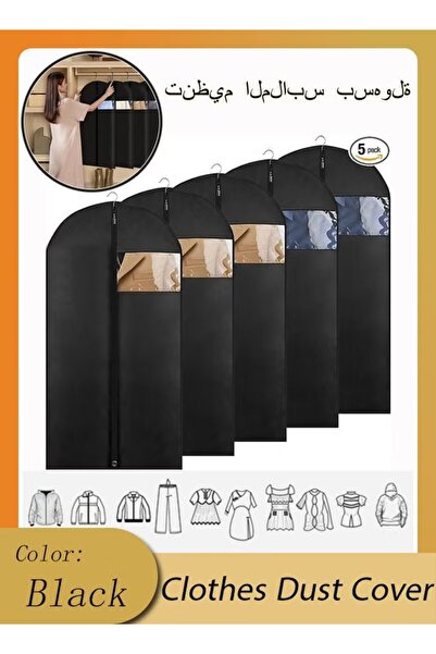 Generic 5Pack Clothes Dust Covers with Durable Zipper And Clear Window 60*140...