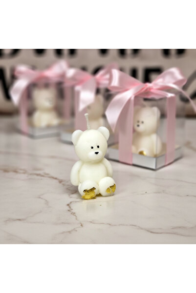 Invitatii Originale PINK teddy bear candle