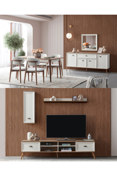 Velura Home & Living Sion Yemek Odası Takımı + TV Ünitesi