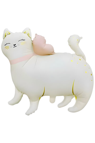 Adana Pasta Malzemeleri Retro White Cat with Feet 8644 67 X 62 cm