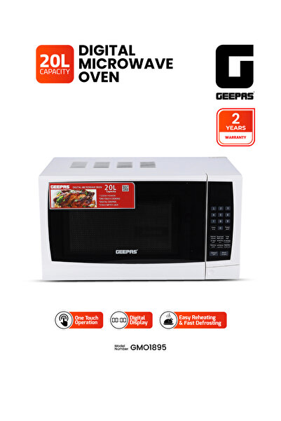 Geepas 20L Digital Microwave Oven (1200W) - Compact Design with Auto-Cooking,...