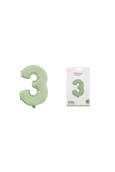 Adana Pasta Malzemeleri 26 Inch Folio Balloon Numbers Matte Mint Green 3 Balo...
