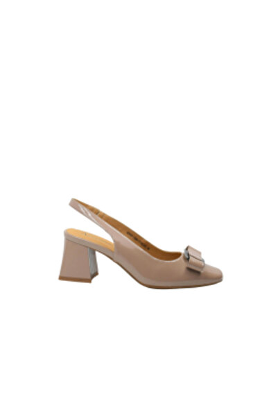 Anna Viotti Cut-Out Shoes with Square Toe and Bow, Coffee GOR6290