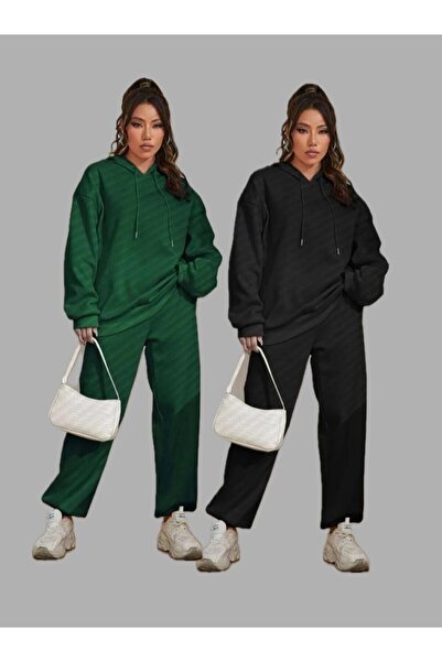 By Layina 2-Piece Women's Tracksuit Set - Hooded Sweat Jogger Sweatpants