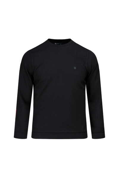 Hatemoğlu Siyah Regular Fit Bisiklet Yaka Sweatshirt