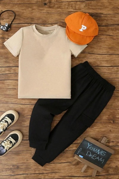 Gollinger طقم بدلة رياضية للأولاد/البنات - تي شيرت برقبة دائرية وبنطلون رياضي...