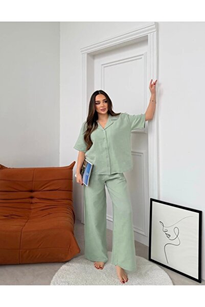Alizstore Aliz Store طقم بيجامة نسائي مكون من قطعتين مصنوع من القطن بنسبة 100...