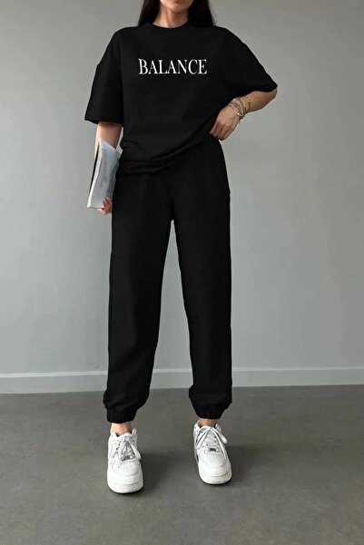 EYAX MODA Γυναικεία μπλούζα με στάμπα, oversized, φαρδιά γραμμή, με ασορτί πα...