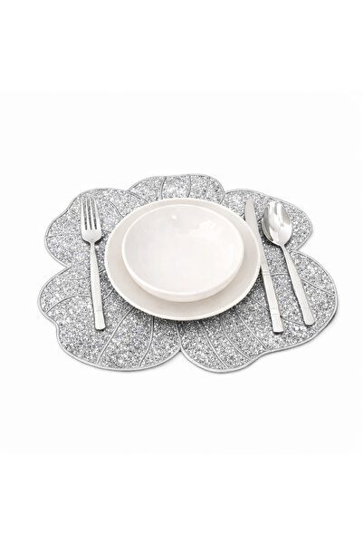 2Ddesign 2 Pieces Silver Leather Placemat - Supla - Eye-Catching Design