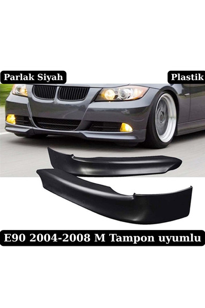 SML Dizayn BMW E90 3 Serisi (2004-2008) M-Tech Uyumlu Ön Flap Seti - Parlak S...