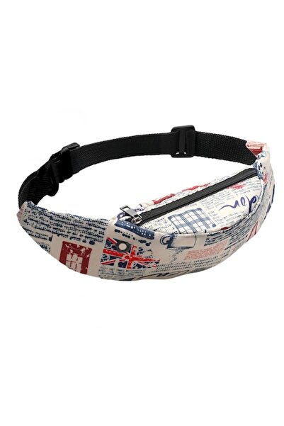 DYSTYLE Casual Waist Bag, Unisex, Cream, Vintage London Model